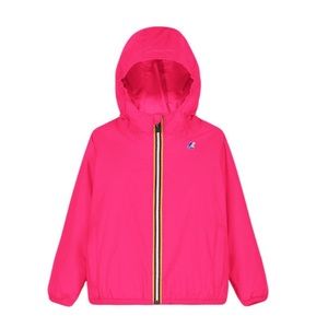 K-Way 4T Claude Packable Full Zip Packable Rain Jacket Windbreaker Fuchsia Fluo